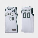 Men's Michigan State Spartans NCAA #00 Custom White Authentic Nike 2019 Final-Four Retro Performance Stitched College Basketball Jersey IW32B81VY
